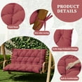 thumbnail image 6 of Snubbull Swing Replacement Cushion, Outside Bench Cushion with Backrest, 1-2 Seater Cushion with 6 Ties for Outdoor Furniture, 47 x 40 x 5 inches Porch Swing Cushion Garden Bench, Fuchsia Red, 6 of 7