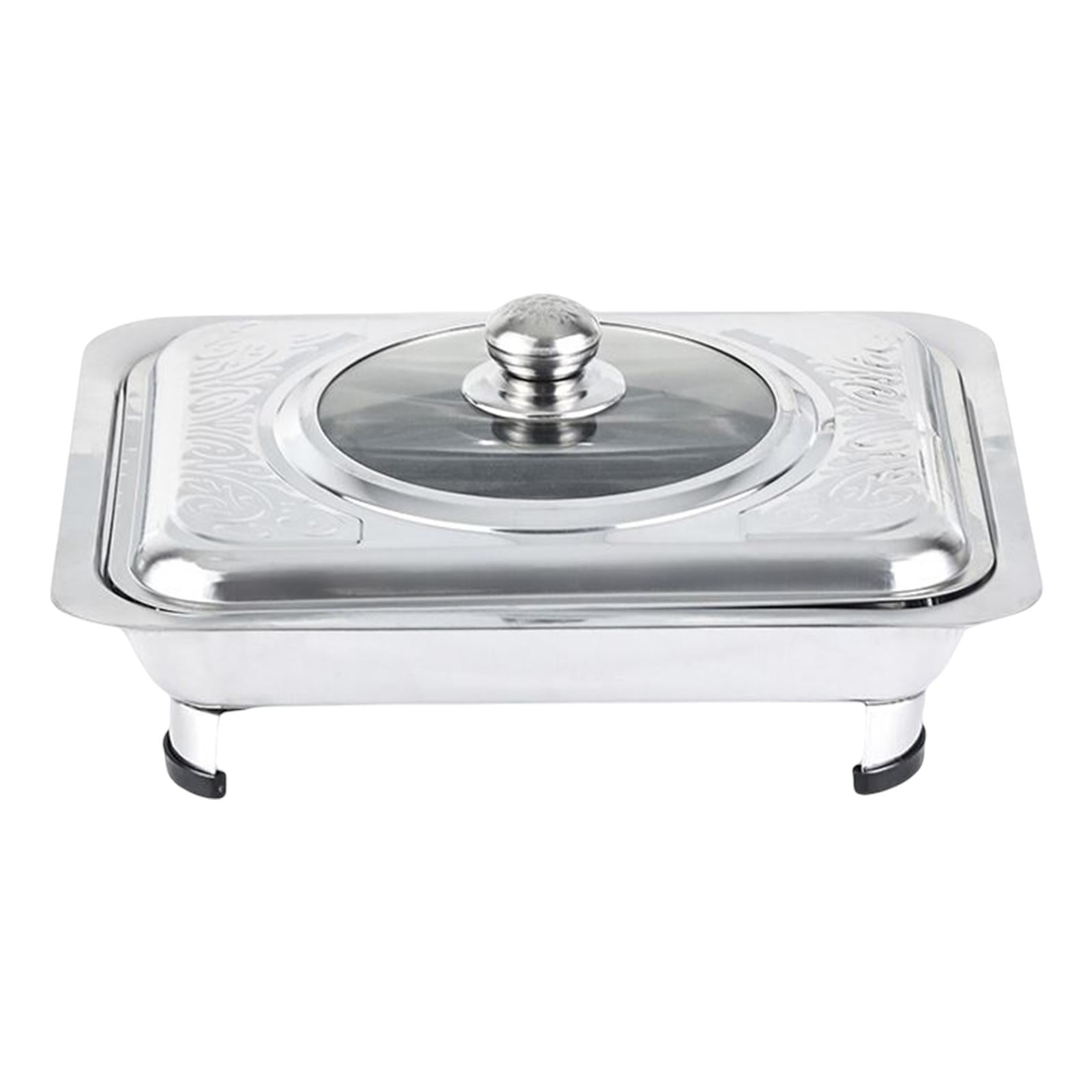 AMLESO Stainless Steel Chafing Dish with Cover Serving Tray Holder for Parties StyleA