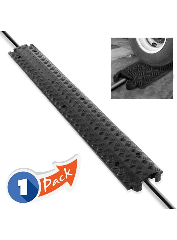 Pyle 11000lbs Single Channel Heavy Duty Hose & Cord Track Floor Durable Cable Protection Ramp Cover