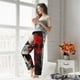 thumbnail image 5 of Balery Red And White Screaming Demon Skull Pantalones de pijama para mujer, pijamas ultraligeros, pantalones de estar por casa-Medium, 5 of 6
