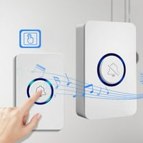 WJHWSX Wireless Doorbell,Smart Doorbell Wireless,LED Flashing for Hearing Impaired with 1 Receiver,ABS