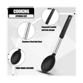 thumbnail image 4 of Xiao Hua Juego de 4 espátulas de silicona para cocinar, juego de utensilios de cocina de silicona resistentes al calor, espátula de cocina antiadherente, color negro, 4 of 5