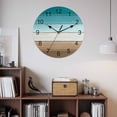 thumbnail image 2 of Wall Clock Turquoise Wood Grain Clocks PVC Silent Non-Ticking Battery Operated Decorative Brown Ombre Wooden Round Clock for Home Living Room Kitchen Bedroom Office School Wall Decor 14 Inch, 2 of 9