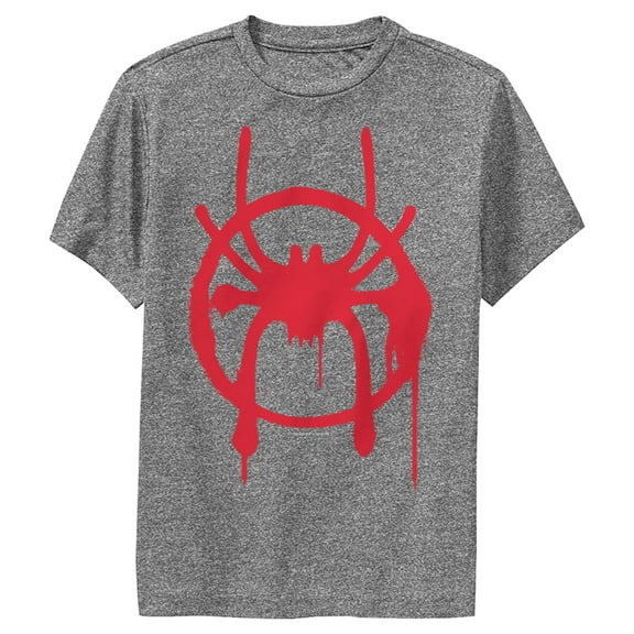 Boy's Marvel Spider-Man: Into the Spider-Verse Symbol Performance  Performance Graphic Tee Charcoal Heather Medium
