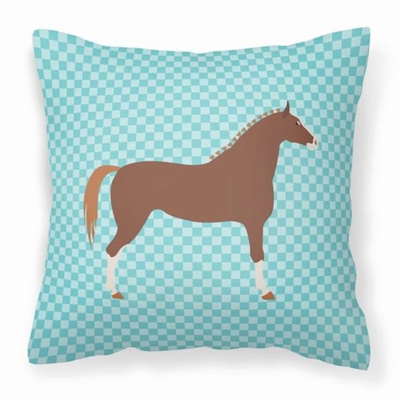 Carolines Treasures BB8083PW1414 Hannoverian Horse Blue Check Fabric Decorative Pillow, 14 x 14 in.