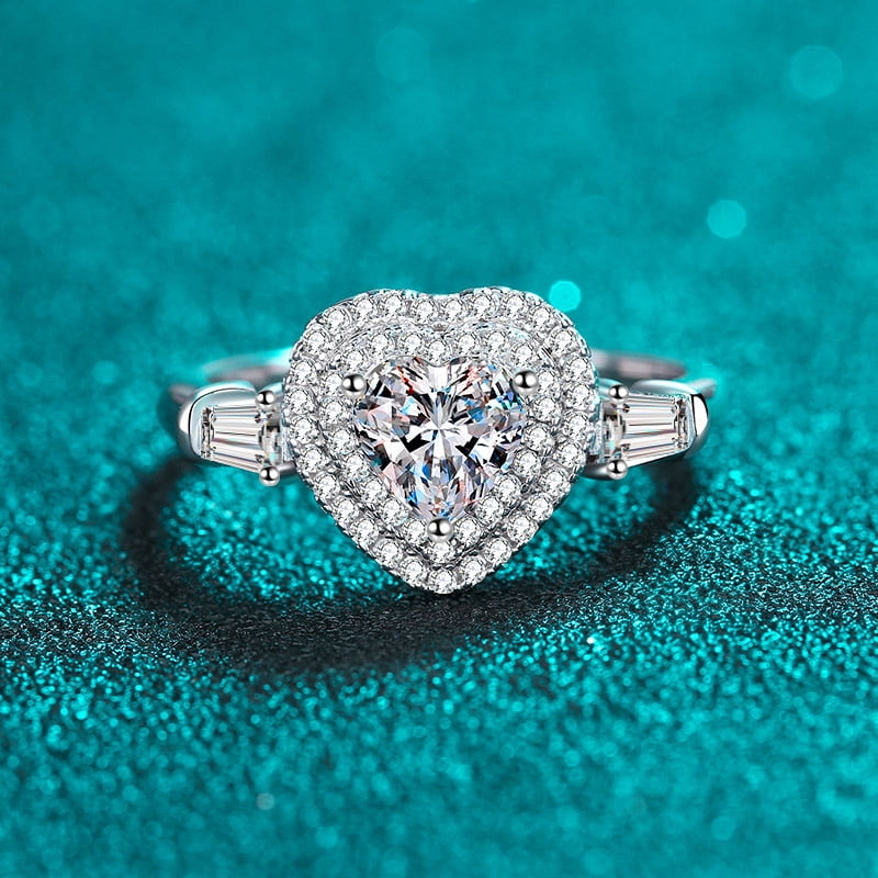 1 Carat D Color VVS1 Moissanite Diamond Rings for Women, S925