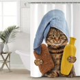 thumbnail image 1 of 1pc Waterproof and Mildew-Proof Bathroom Shower Curtain with Funny Cat Pattern - Perfect for Bathroom Decor and Windows, 1 of 4