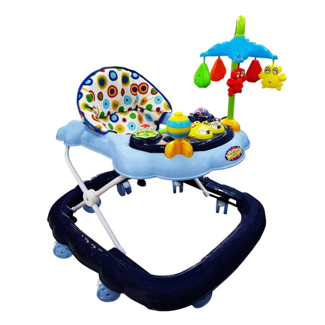 Andadera Babytek Cangrejo Azul Marino 3 Niveles Altura Asiento Desmontable