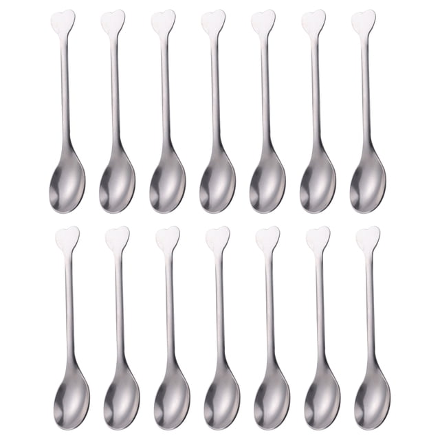 Stainless Steel Spoons 24Pcs Heart Shaped for Coffee Mixing Restaurants