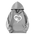 thumbnail image 4 of Little Girls Pullover Hoodie Sweatshirt Long Sleeve Sweatshirt Graphic Hoody Kids Cute Pullovers Top Clothes Size 8-9T,Gray, 4 of 4
