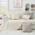 thumbnail image 6 of Top Finel 18x18 Beige Decorative Pillow Covers, Soft Corduroy All Occasion Covers, 4 Count, 6 of 8