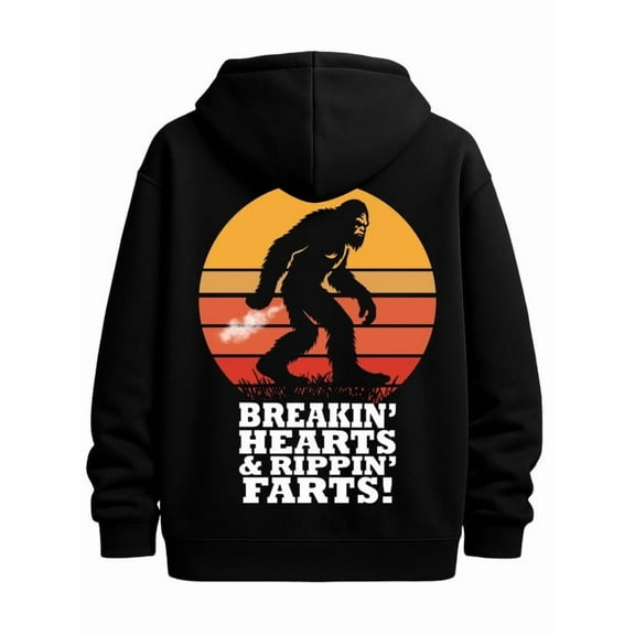 Bigfoot Farts Tee funny hoodies funny humor for men hoodies black Solid Color Design Long Sleeve Casual Hooded Sweatshirt autumn vintage Fashion Unisex Shirt Cotton tshirts