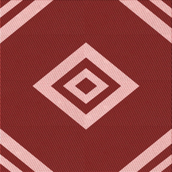 Ahgly Company Indoor Square Patterned Bean Red Area Rugs, 7' Square