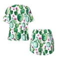 thumbnail image 2 of Sigee Cactus Plants for Sleepwear Casual Pjs with Pockets Women's Pajamas Sets Shorts 2 Piece Short Sleeve Lounge Sets, 2 of 9