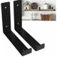 thumbnail image 1 of 2 Piezas Soportes de Estante Negros 25 cm - Soporte de Pared de Garaje de Servicio Pesado Soporte Flotante Industrial, Decoración de Pared de Metal para Muebles de Bricolaje, Soporte de Fijación con, 1 of 5