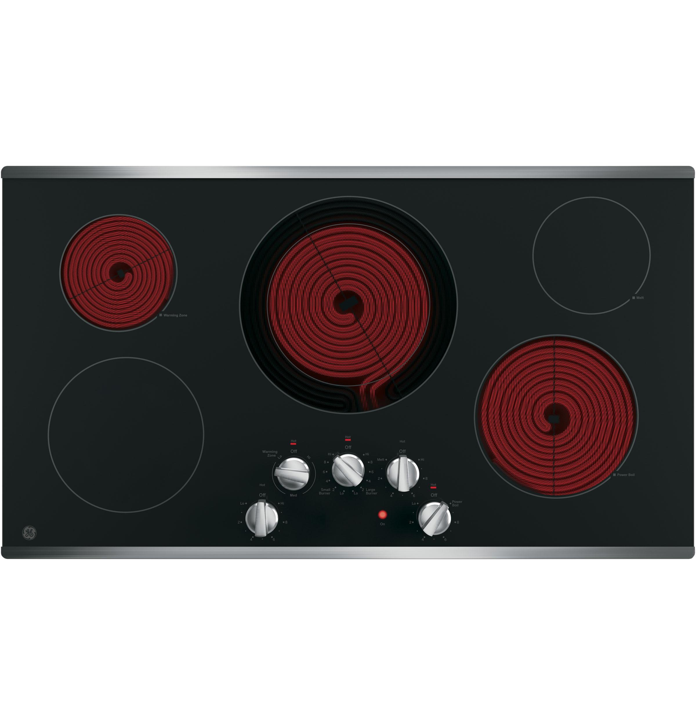 GE® 36" Built-In Knob Control Electric Cooktop, Model JP3036SLSS, Color Stainless Steel