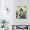 thumbnail image 3 of COMIO vandlife Jesus Canvas Wall Art Soothe Wounded Lamb Artwork Print Divine Compassion Christian Painting Framed Religious Inspirational Poster for Home Living Room Bedroom Decor, 3 of 4