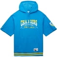 thumbnail image 2 of Men's Mitchell & Ness Powder Blue Los Angeles Chargers Pre-Game Short Sleeve Pullover Hoodie, 2 of 3