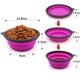 thumbnail image 4 of Juego de 2 comederos portátiles plegables para perros y gatos, ideales para viajes (350 ml, morado y verde)., 4 of 5