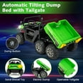 thumbnail image 3 of OLAKIDS 24V 2 Seater Ride on Dump Truck, 4WD 6x6 Battery Powered Kids UTV with Remote Control, 4 x 90w Engine, Electric Dump Bed, Spring Suspension, Ride on Toys for Big Kids, 3 of 9