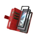 thumbnail image 5 of Multifunctional Case for Samsung Z Fold 4,[RFID Blocking] 9 Credit Cards Holder with Wrist Strap, Premium PU Leather Zipper Wallet Purse Magnetic Flip Phone Cover for Samsung Galaxy Z Fold 4, Red, 5 of 12
