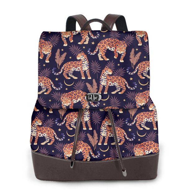 Fotbe Leopard Print Mochila Bolso con Estampado para Mujer, Mochila Antirrobo de Nylon Impermeable, Bolsa Ligera de Hombro
