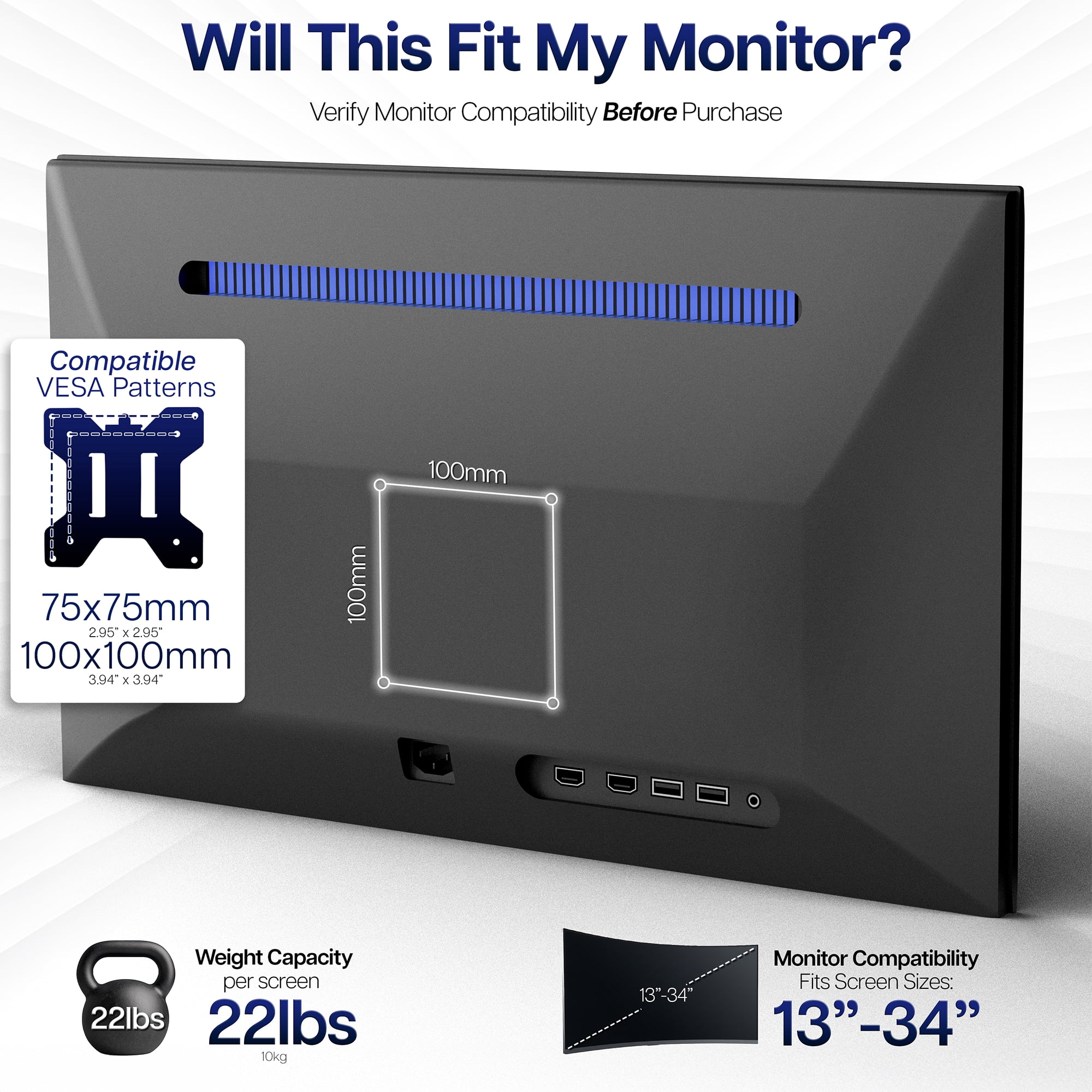 VIVO Dual LCD Monitor Vertical Stand Mount, Fits 2 Ultrawide Screens up to 34"