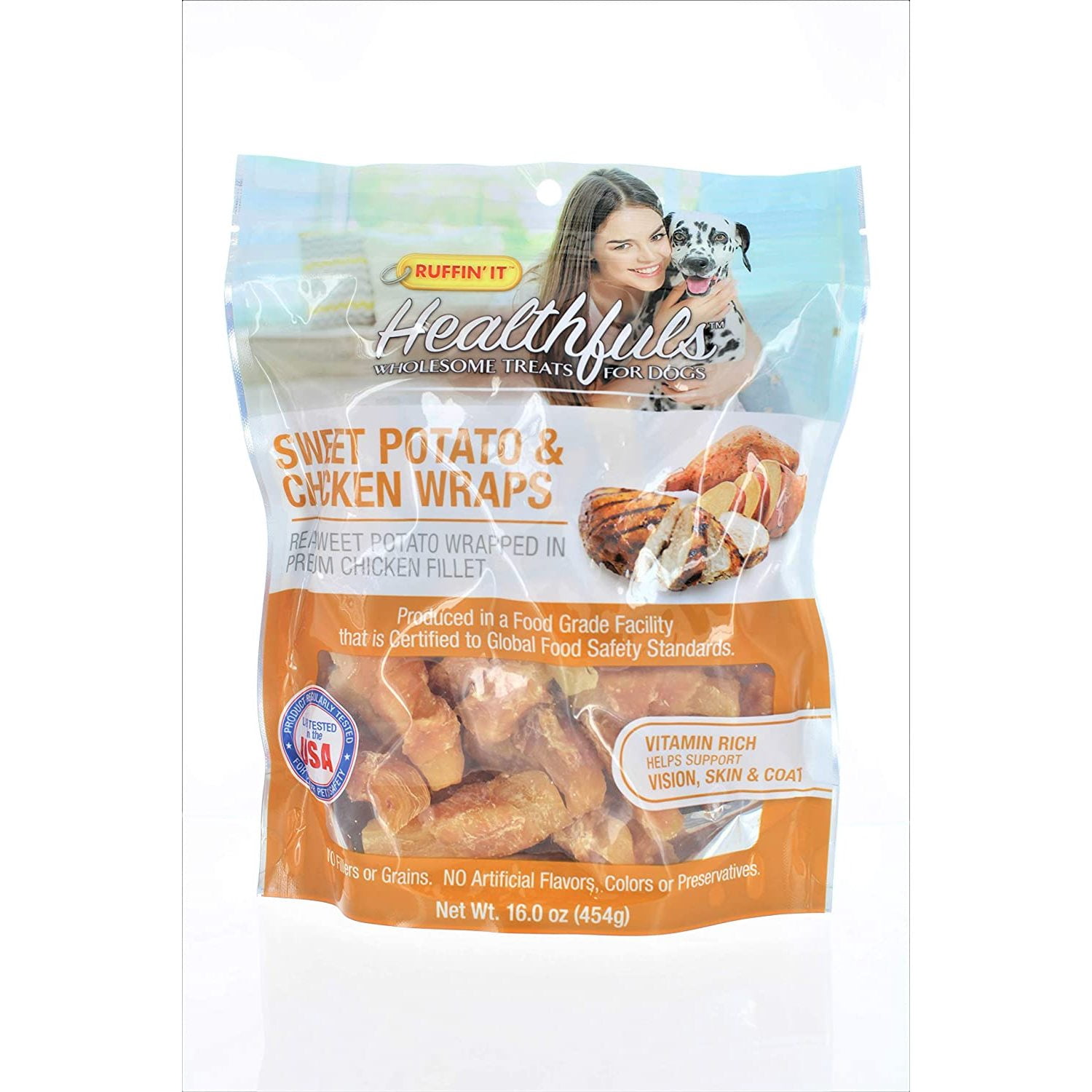it Healthfuls Wholesome Treats for Dogs Sweet Potato & Chicken Wraps 16 OZ (Pack of 3)