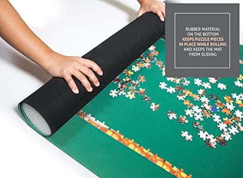 Becko Double Sided Puzzle Mat Puzzle Roll Up Storage Mat Resilient Neoprene with 