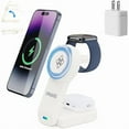 thumbnail image 1 of wonima44 (Not with Cable) 2025 Magnetic 3 in 1 Wireless Charger, Magnetic Charger Stand Wireless Charging Station for Apple iPhone 16/15/14/13/12 Series, for Apple Watch and Airpods - White#2, 1 of 1