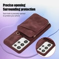 thumbnail image 4 of for Samsung Galaxy S22 Ultra Wallet Case Crossbody Strap, Zipper Phone Case with Card Holder Wrist Strap Purse Cover with Kickstand Compatible with Samsung Galaxy S22 Ultra 6.8 inch - Winered, 4 of 8