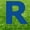 Blue, variant on Green Letter R 20 inches tall