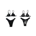 thumbnail image 4 of Ensemble Bikini 2 Pcs Imprimé Amusant pour Femmes, Décolleté en V Profond, Coussinets de Poitrine Détachables, Hauts à Bretelles avec Bas Triangle, 4 of 5