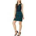 thumbnail image 6 of Allegra K Women's Split V Neck Sleeveless Work Patchwork Pencil Sheath Dress, 6 of 7