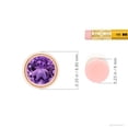 thumbnail image 5 of Angara Necklace - Natural Round 1.15 ct Amethyst Solitaire Pendant Necklace in 14K Rose Gold for Women (Size-7mm) | February Birthstone, Birthday, Anniversary, Christmas, Jewelry Gift for Women, 5 of 10