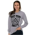 thumbnail image 4 of Busy Being Salty Pretzel Food Pun Long Sleeve TShirt Men Women Brisco Brands S, 4 of 6