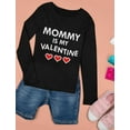 thumbnail image 3 of Tstars Boys Unisex Valentine's Day Shirts for Kids Love Mommy Is My Valentine Childrens Gift for Valentine's Day Cute Gift Idea for Boy Kids Long Sleeve T Shirt, 3 of 7