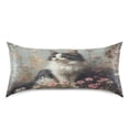 thumbnail image 3 of Dailycode Satin Pillow Case Standard Silk Pillow Cover for Hair and Skin Envelope Closure Fluffy Cat Sitting in Wildflowers 20"x26", 3 of 9