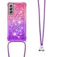 thumbnail image 3 of Funda para Samsung Galaxy S21 FE 5G Brillantina Líquida Divertida Reluciente y con Cristales en Movimiento Cuerpo Cruzado con Cordón Ajustable, 3 of 5