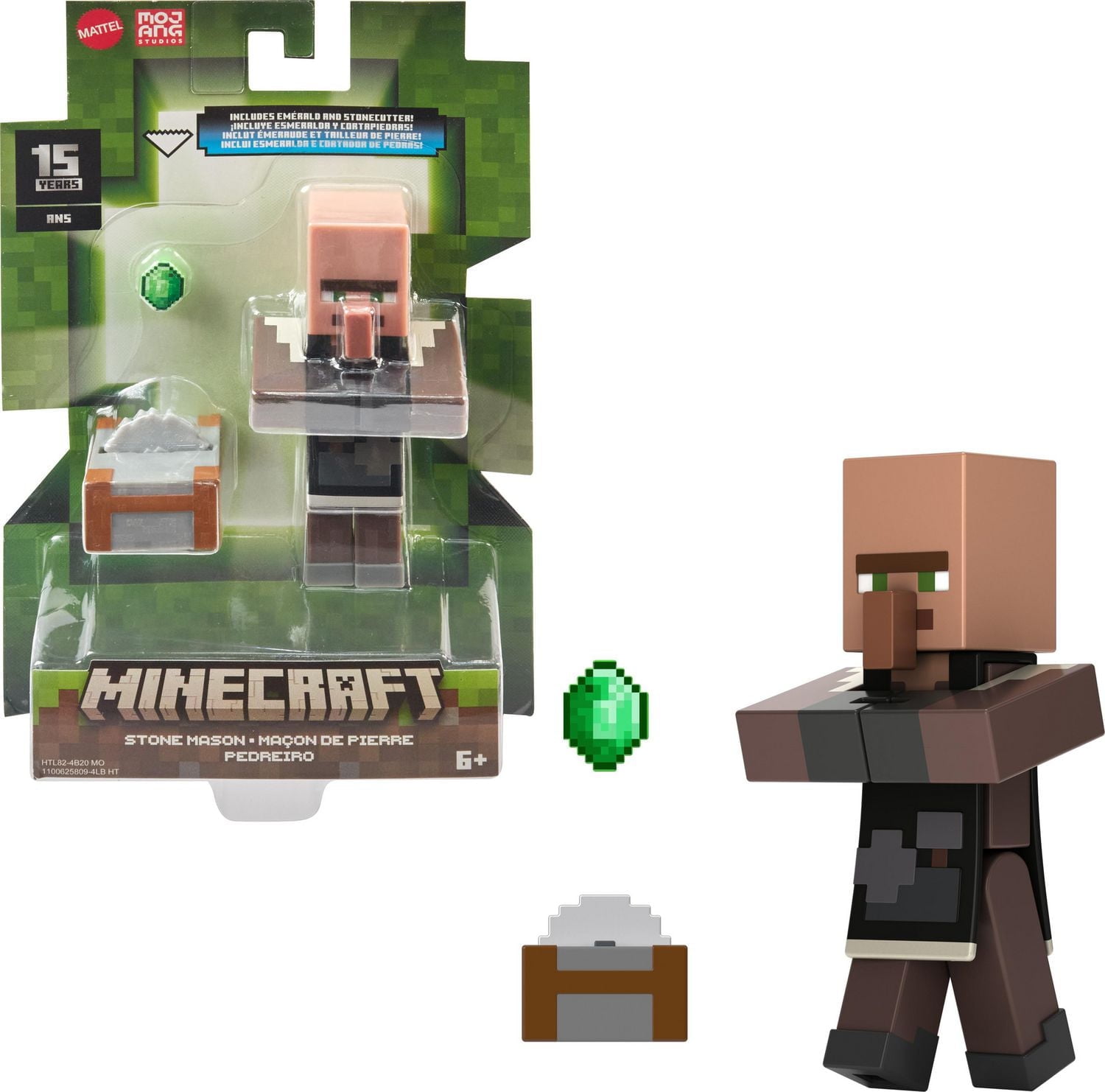 MINECRAFT – FIGURINE DE BASE – 8,26 CM (3,25 PO) – Maçon de pierre