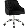 thumbnail image 2 of Meridian Furniture Arden Chaise de Bureau Pivotante Réglable en Velours Noir et Chrome, 2 of 6
