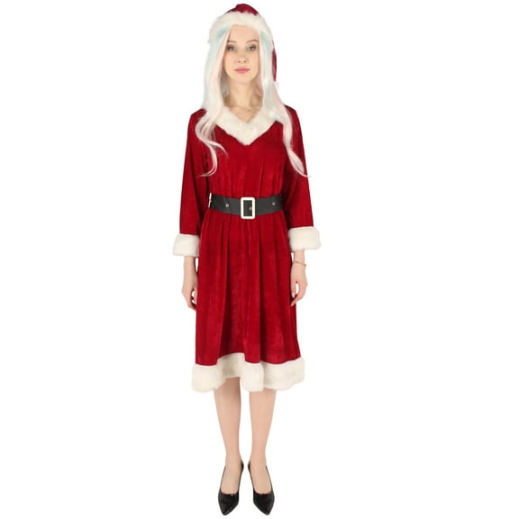 HPO Women's Mrs. Claus Christmas Fancy-Dress Costume for Adult Regular