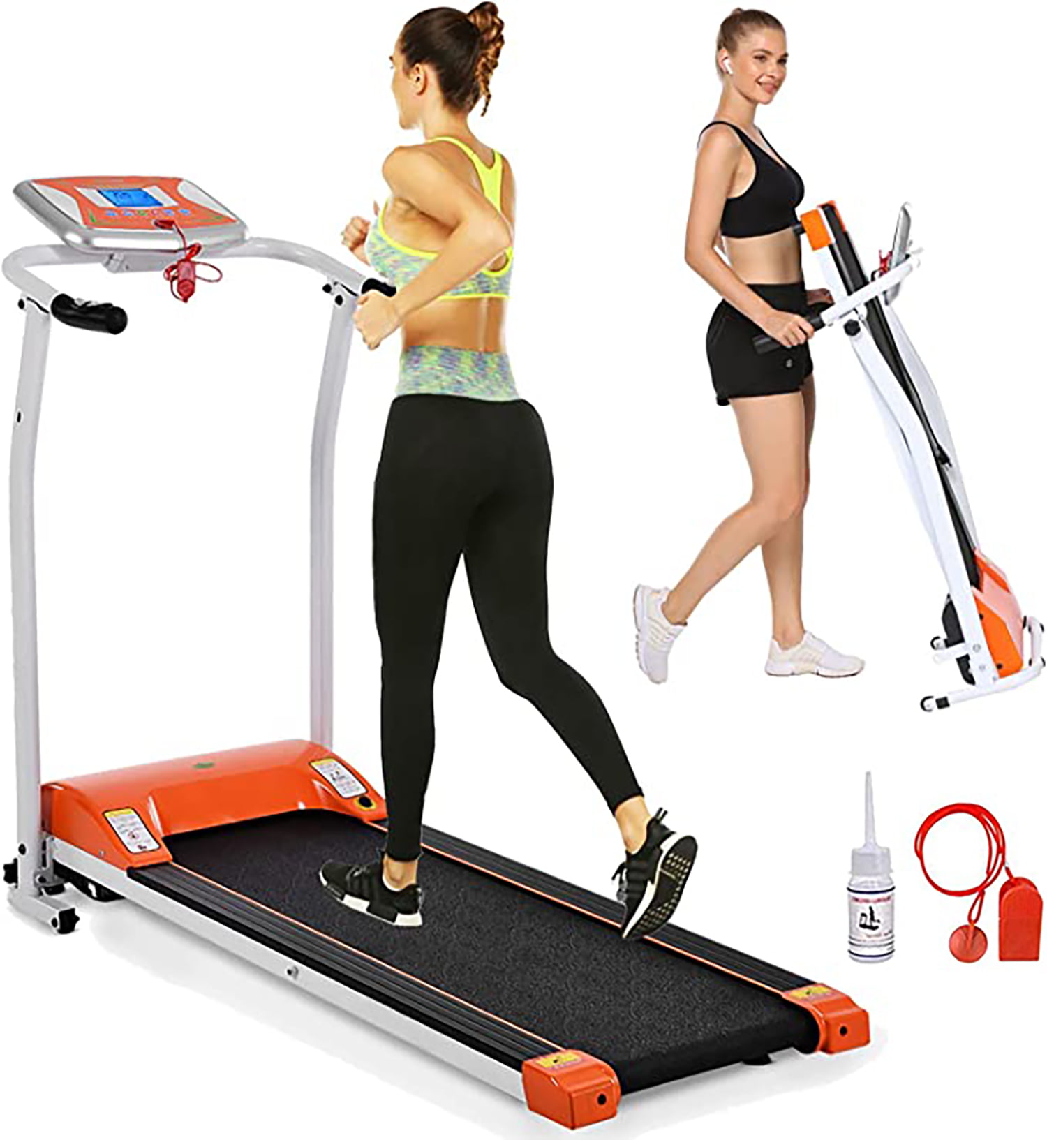 GYMAX Folding Treadmill Multimedia App Control & Bluetooth Speaker Free Installation Home Gym Treadmill for Small Apartment 2.25HP Fitness Running Machine with Large Screen Monitor 12 Preset Program 