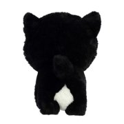 Aurora 7 in. Playful Teddy Pets Tuxedo Cat Unique Design Endless Play Stuffed Animal Plush Toy, Black