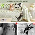 thumbnail image 4 of WOOW DEPOT Boho Chenille Sofa Cover Reversible w/ Tassel, Washable Throw Blanket L Shape Slipcover for 2 Cushion Couch, Sage Green & White Geometric, 71"x134", 4 of 9