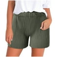 thumbnail image 1 of Lenpel Summer Shorts for Women Soft Casual Ruffle Elastic High Waisted Boxer Textured Shorts Fashion Lounge Shorts, 1 of 6