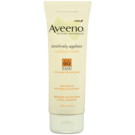 Johnson & Johnson Aveeno Active Naturals Positively Ageless Sunblock Lotion, 3 oz