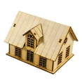 thumbnail image 3 of Miniature House Model 3D Landscape Building Unpainted Wooden Finished for Desktop Display Hobbyist Collection, 3 of 9