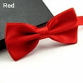 thumbnail image 2 of Eosunjian Men Classic Solid Color Bowtie Necktie Tuxedo Wedding Party Adjustable Bow Tie Red, 2 of 13