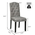 thumbnail image 3 of Gymax Set of 2 Tufted Upholstered Dining Chair w/ Nailhead Trim & Rubber Wooden Legs, 3 of 10